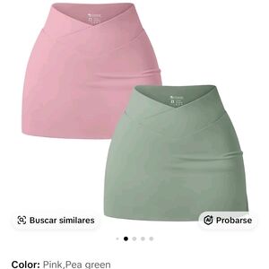 Chic Pink and Green Mini Skirt Set